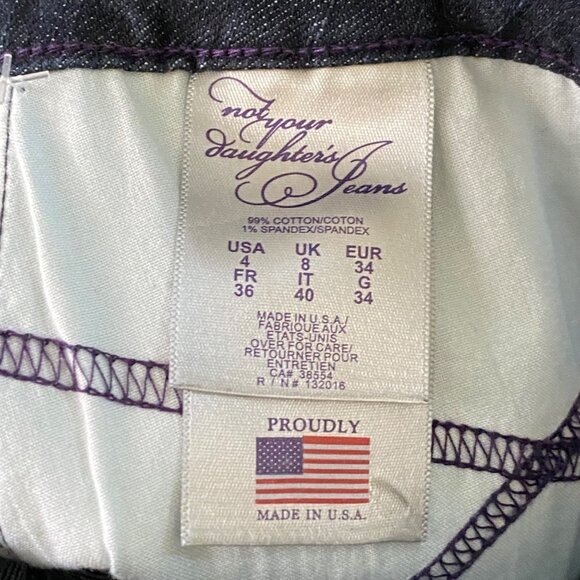 NYDJ Not Your Daughter's Jeans Faux Leather Accent Back Pockets Size 4 NWT NEW - Picture 9 of 13